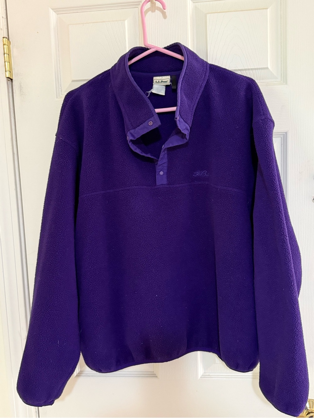 L.L. Bean Deep Purple Snap-Front Fleece Pullover